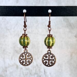 Copper Melon Bead Earrings
